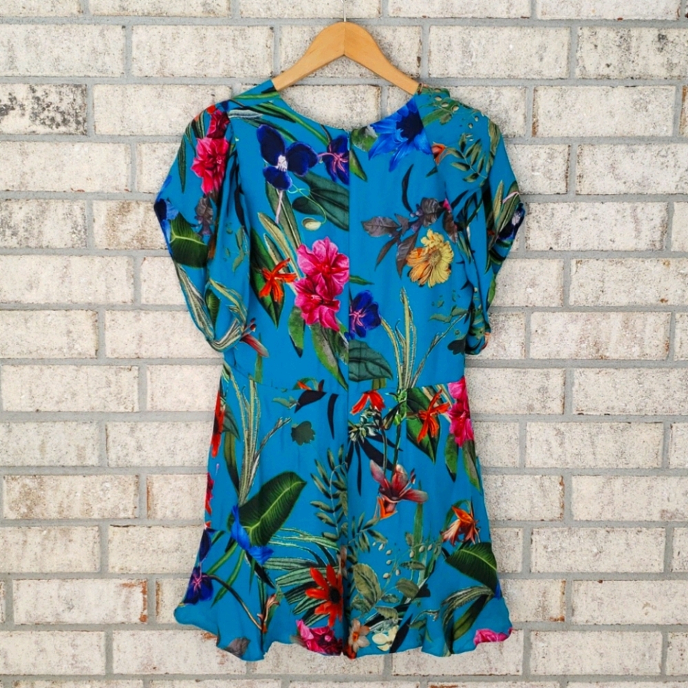 Parker Silk Blend Blue Floral Bradley Romper - Picture 3 of 5
